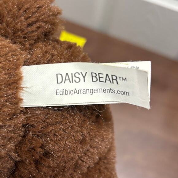 Daisy Bear Plush Yellow Bow & Daisy Brown Stuffed Animal Edible Arrangement - Picture 6 of 7
